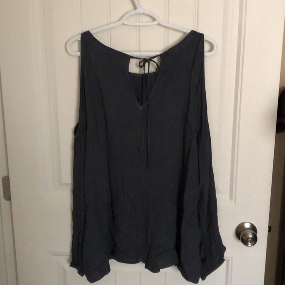 NWT:  Dark Grey Cold Shoulder Top - Picture 2 of 5